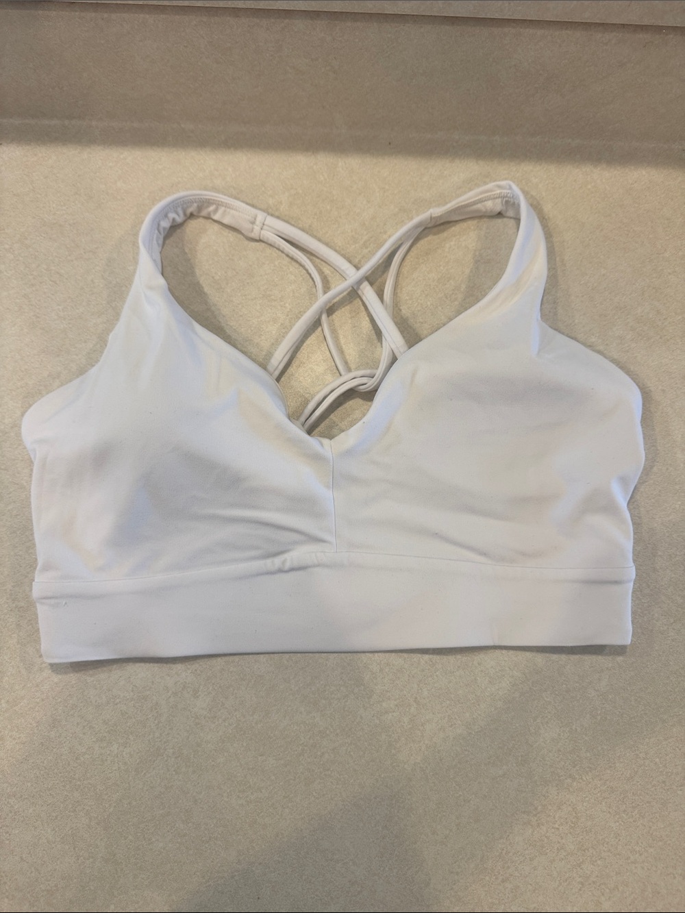 Athleta White Strappy Mesh-Back Sports Bra - Picture 3 of 3